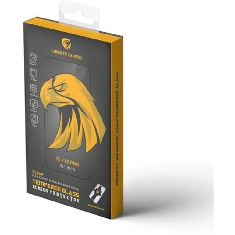 Liberty Guard Full Cover Rounded Edge Screen Protector For iPhone 13/13 Pro, Anti Shock & Anti Impact - Clear