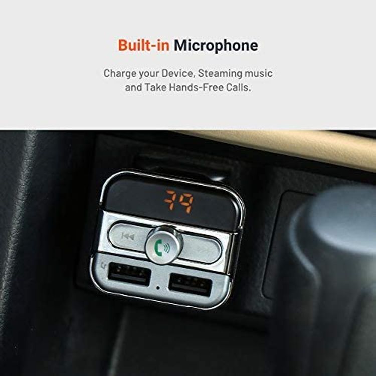 Porodo Wireless Hands-Free Car Kit With Built-In FM Transmitter 3.4AMP (15W)