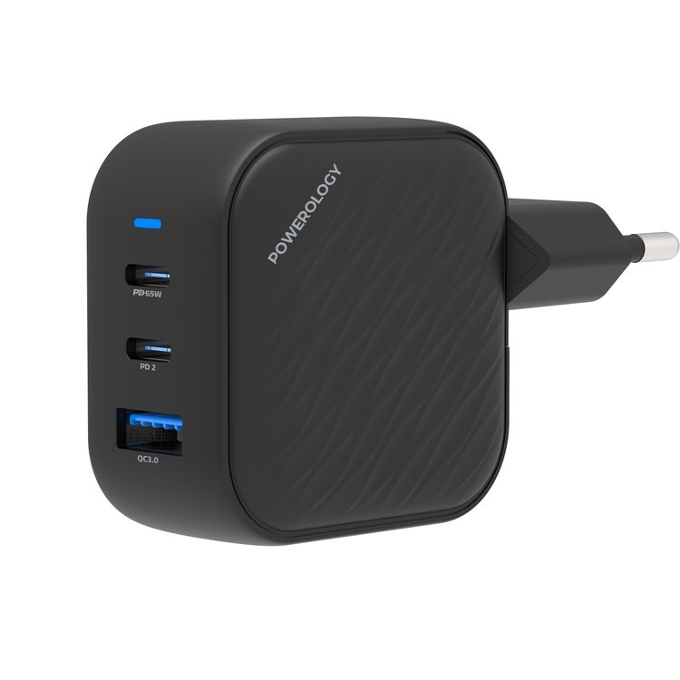 Powerology  USB-A and USB-C Ports GaN PD Wall Charger EU