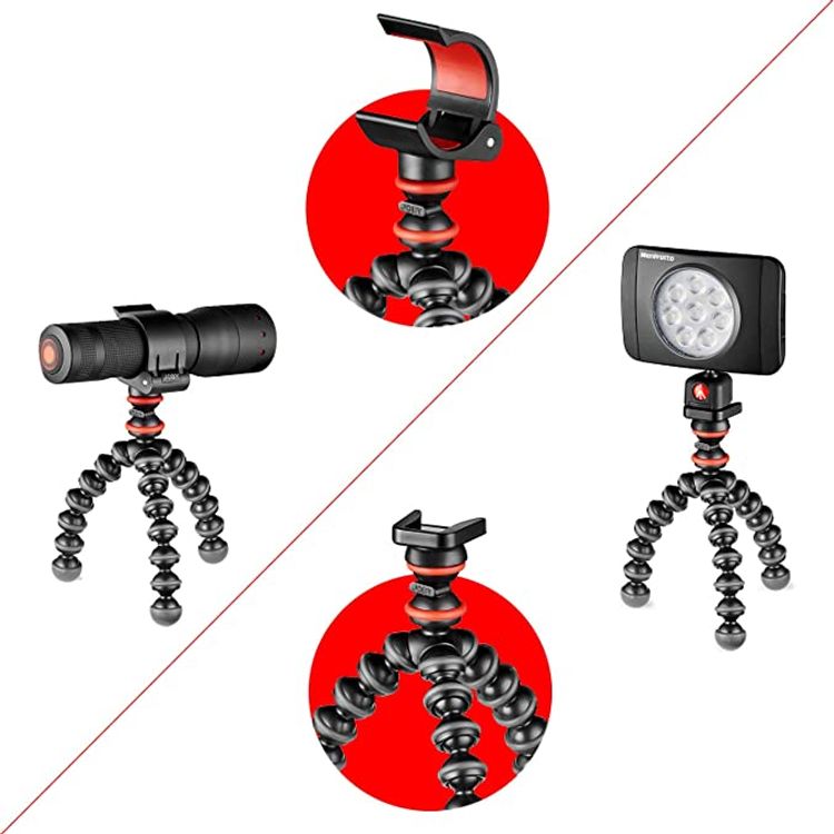 JOBY JB01571-BWW GorillaPod Starter Kit, Flexible Mini Tripod with Universal Smartphone Clamp, GoPro and Torch Mount Up to 325 g Payload - Black
