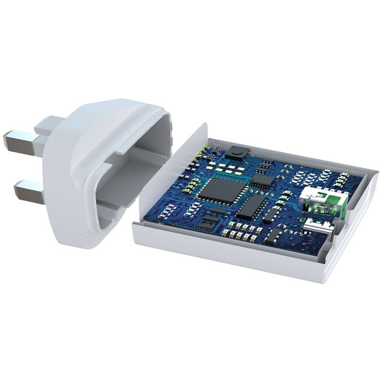 Devia Smart Series PD & QC Quick Charger UK 20W with Type-C to Lightning Cable 1M + USB to Type-C Cable 1M - White