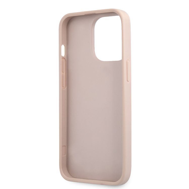 CG MOBILE Guess PC/TPU 4G PU Case with Bottom Stripe Metal Logo Compatible for iPhone 13 Pro (6.1") Anti-Scratch, Easy Access to All Ports, Shock Absorption