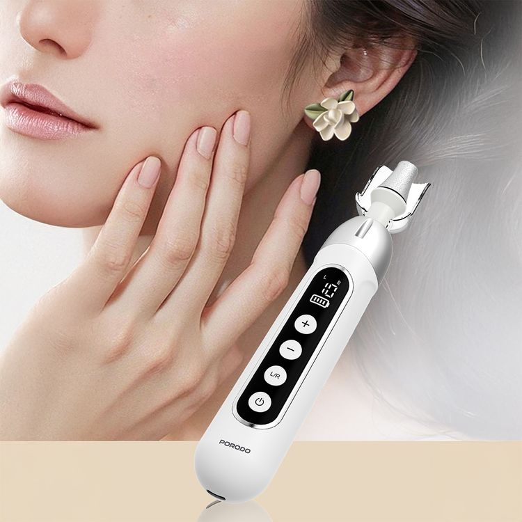 Porodo 8-IN-1  Rechargeable Electric Nail Drill with Forward & Reverse Rotation, Manicure and Pedicure, Built-in LED Light, Remove Calluses & Dead Skin, 3 Hours Working Time  - White