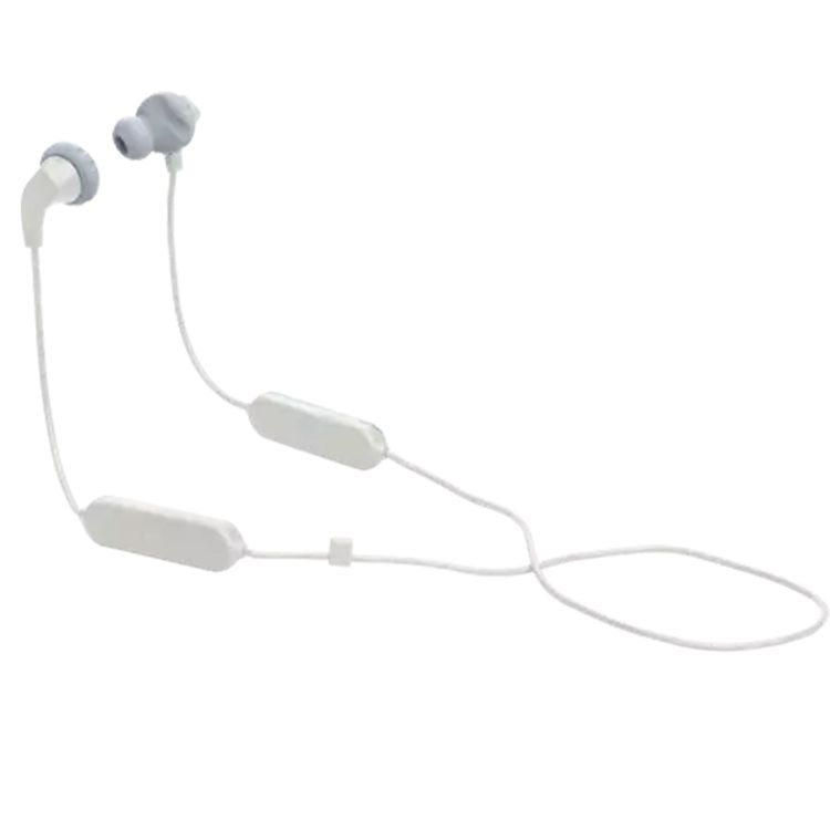 سماعات JBL Endurance Run 2 الرياضية اللاسلكية، IPX5، بلوتوث 5.0، ميكروفون مدمج، جهاز تحكم عن بعد في الكابل - أبيض