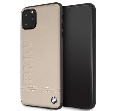 CG Mobile BMW Logo Imprint Hard Case Compatible For iPhone 11 Pro (5.8") , Shock Resistant, Scratches Resistant, Easy Access to All Ports, Suitable with Wireless Chargers - Taupe