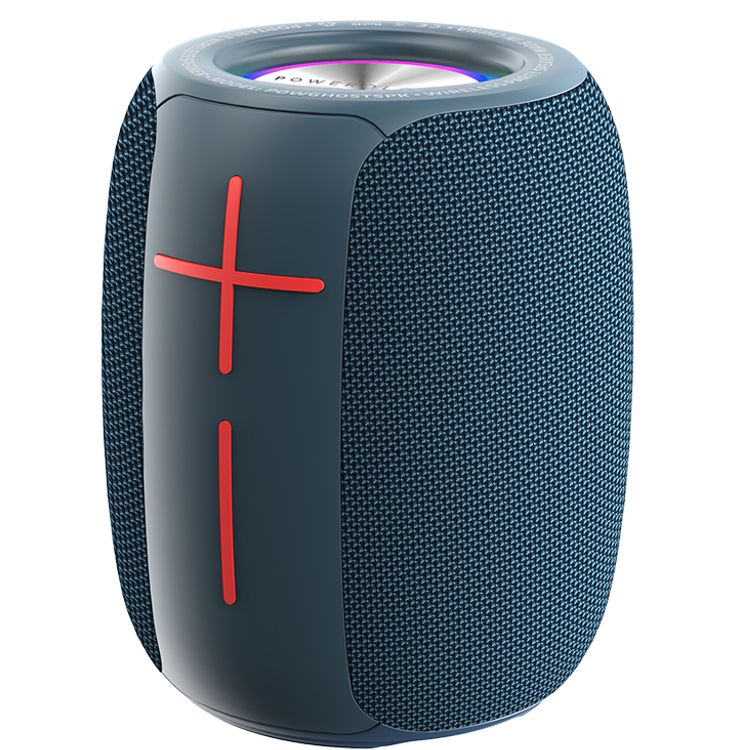 Powerology Ghost Speaker, 5h Playtime, Bluetooth 5.0, 1500mAh Battery Capacity, FM Function, IPX5 Water Resistant, Enhanced Bass - Navy