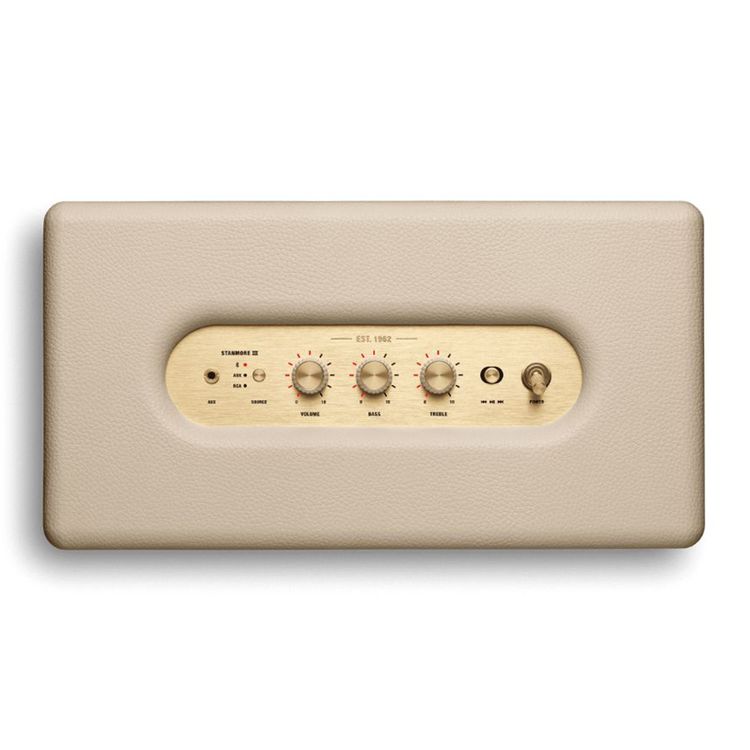 Marshall Stanmore III Wireless Portable Stereo Bluetooth Speaker, 10m Bluetooth Range, Bluetooth Version 5.2, Iconic Marshall Styling, High-quality Materials, Dynamic Loudness - Cream