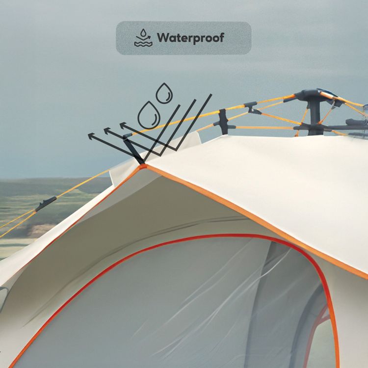 Green Lion GT-3 Camping Tent, Capable of Fitting 3-4 People, Portable & Lightweight Design, Easy to Assemble, UV Protection, Waterproof, Windproof Rope - Beige