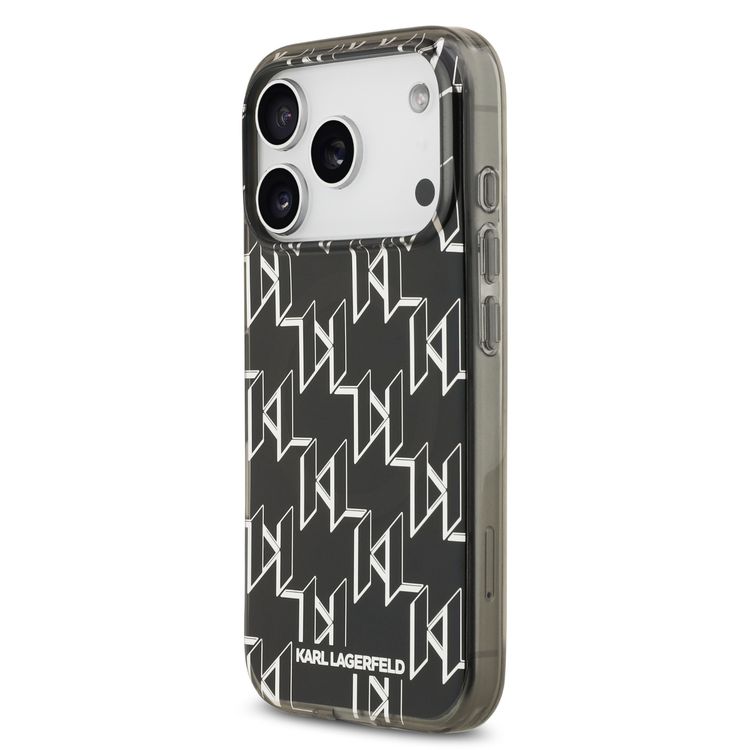  Karl Lagerfeld MagSafe IML Case with Karl Repeated Monogram Electroplated Design for iPhone 17 Pro Max, Slim Profile, Drop Protection, Easy Snap-On, Sustainable Packaging, Comfortable Grip, Lightweight Design - Black