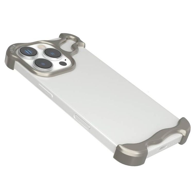 Levelo Metallo Pro Aluminum Bumper Case for iPhone 16 Pro with Impact-Resistant Corners, Durable Material, Easy Snap-on, Comfortable & Secure Grip - Titanium