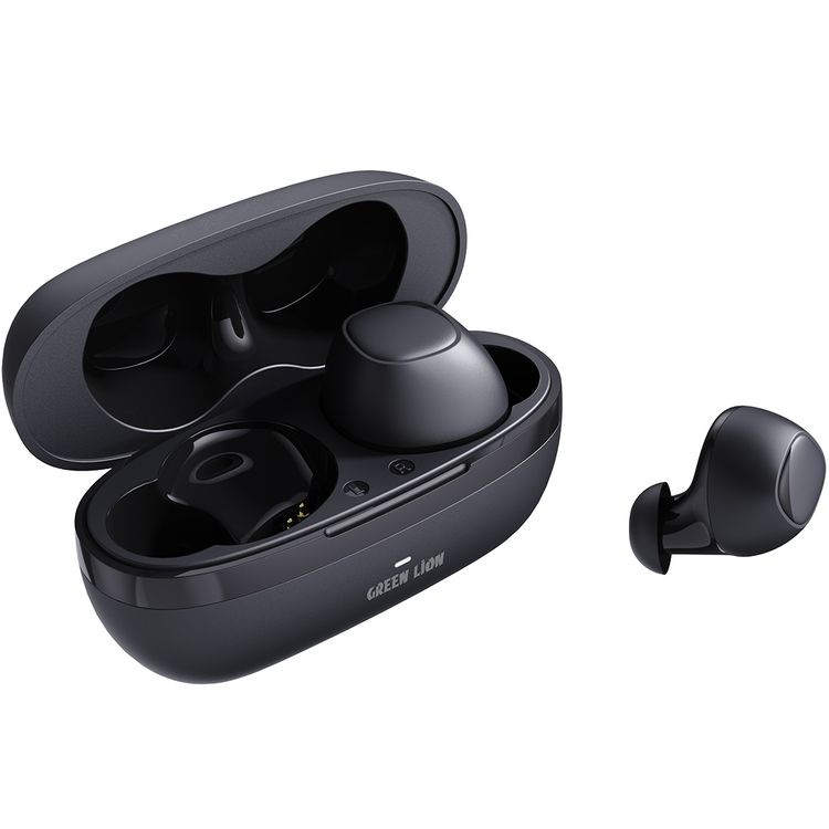 Green Lion Kaprun True Wireless Earbuds with Environmental Noise Cancellation, Up to 7 Hours of Playtime, 5.3 Bluetooth Version, IPX4 Waterproof, In-Ear Design - Black