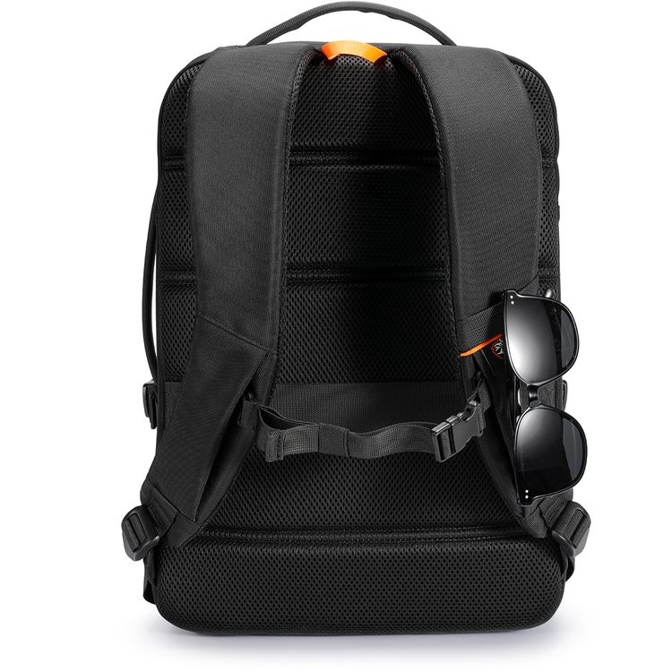 Porodo Gaming PS5 Storage & Laptop Backpack with Water-Resistant Material, Console & Controllers Storage, Trolley Sleeve Design, Glasses Holder Strap, Type-C Charging Port  - Black