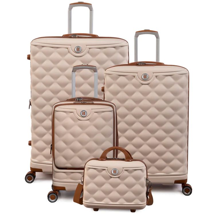 it luggage Indulging Unisex ABS Hard Case Luggage, Expandable Trolley Bag with 8x360° Spinner Wheels and TSA Lock - Medium / Cream