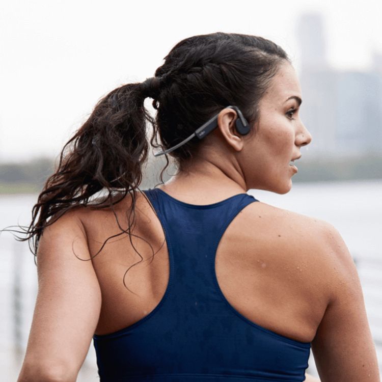 SHOKZ OpenMove Wireless Neckband Hesdphones with High Sound Quality, Open-Ear Comfort, Lightweight Design, 6 Hours Battery Life and Sweatproof - Gray