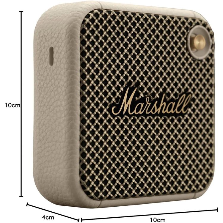 مارشال ويلين مكبر صوت محمول لاسلكي مدمج بتقنية البلوتوث إصدار 5.1، مقاوم للماء بمعيار IP67، وقت شحن 3 ساعات، حتى 15 ساعة من وقت التشغيل، مدى البلوتوث 10 أمتار، تصميم محمول.