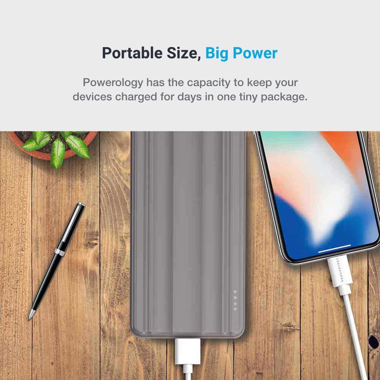 Powerology Slim PD Power Bank 10000mAh 18W - Gray