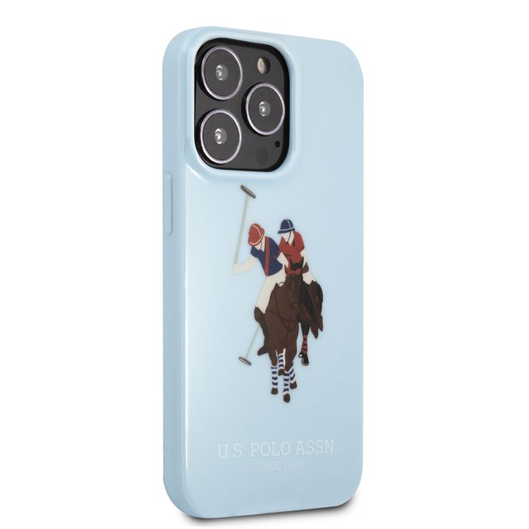 USPA PC/TPU Tranparent Case With Graffiti Logo For iPhone 14 Pro Max - Blue / Red
