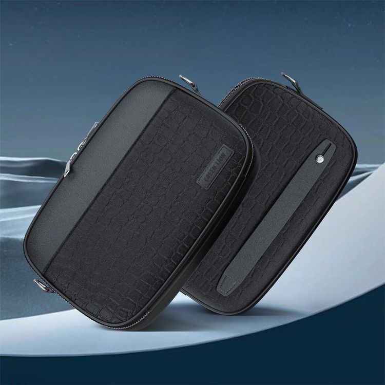 Green Lion Airo Crossbody Bag with 3 Main Pockets & 6 Card Pockets, 3L Capacity, PU Leather Material, Durable Zipper, Water Resistant, Delicate Texture, Travel-Friendly, Wide Opening, Adjustable Strap - Black