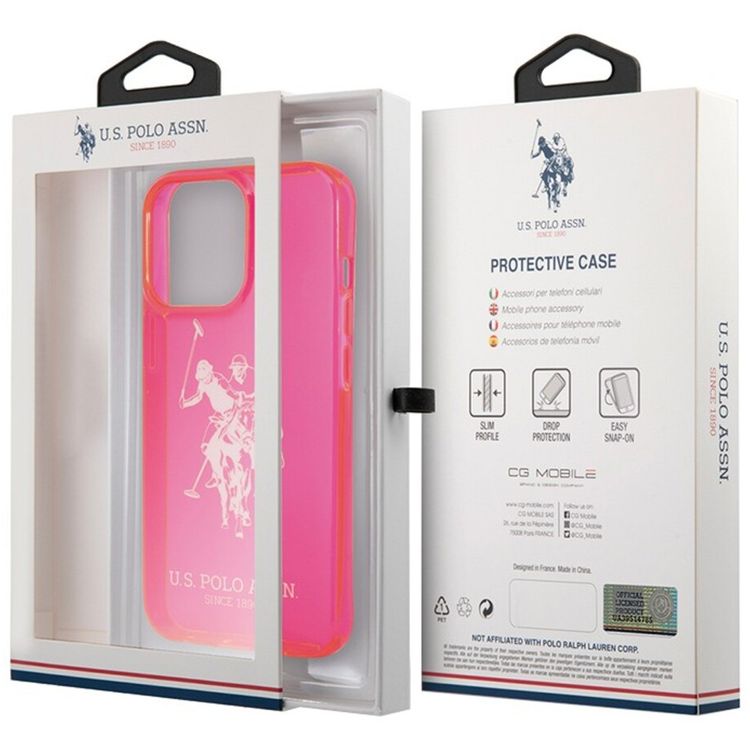 US Polo Assn Full TPU DH Logo Flou Case for iPhone 13 ( 6.1 ) -  Pink