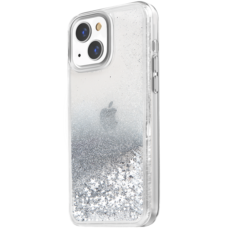 Viva Madrid Glamor Hybrid TPU/PC Case with Glitter Crystals & Beads - iPhone 13 -  Clear / Silver