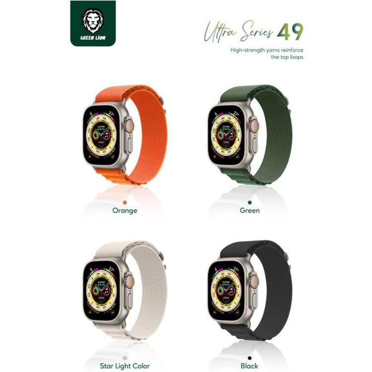 Green Lion Ultra Smart Watch with 10 Days Standby + An Extra Strap  - Gold