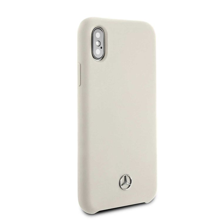 CG MOBILE Mercedes-Benz Silicone Phone Case with Microfiber Lining for iPhone X Officially Licensed - Beige