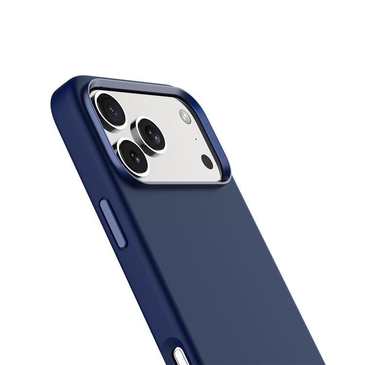 Levelo Iris MagSafe Liquid Silicone Case for iPhone 17 Pro Max, Strong Magnets, Drop-Tested, Aluminum Alloy Frame for Camera & Buttons, Shock-Resistant Bumper, Premium Silicone Grip - Dark Blue