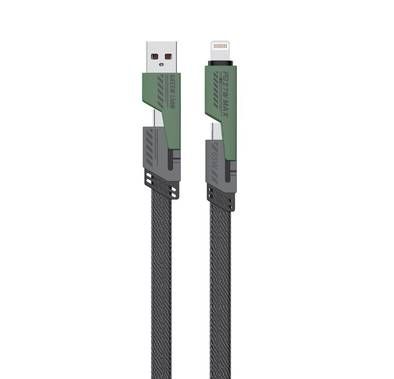 Green Lion 2 in 2 Braid Cable A to C and C to Ligtning, C...