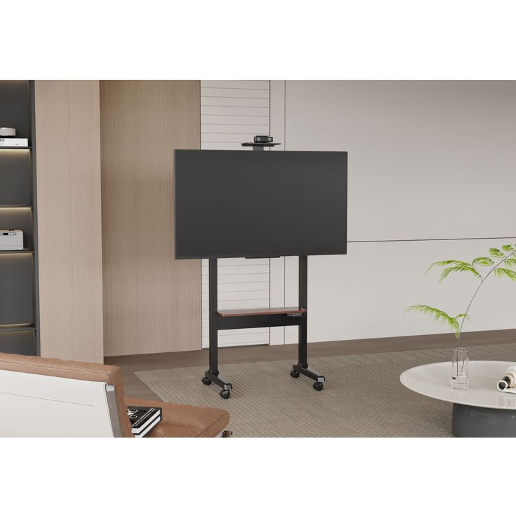 Powerology Electric TV Stand, 118-158cm Adjustable Height, 70kg Max Load - Black
