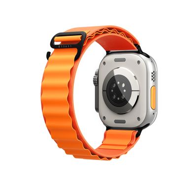 Levelo Ace Loop Watch Strap with Titanium G Hook Buckle for Apple Watch 49/45mm, Sweat & Water Resistant, Compatible with SE, Series 8, 7, 6, 5 & 4, Soft & Comfortable Fit - Orange