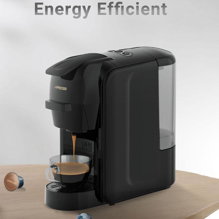 LePresso Lieto Multi-Capsule Coffee Machine with 600mL Water Tank Capacity, Fast & Efficient Brew, 19 Bar Pump, Energy Efficient, User Friendly Interface - Black