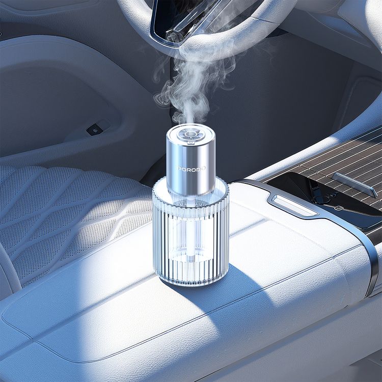 Porodo Grasse Smart Aroma Diffuser with Ambient RGB Light, 120mL Bottle Capacity, 200mAh Battery Capacity, Type-C Charging Port, 4 Spray Modes - Sky Blue