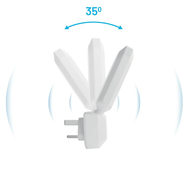 Porodo 2.4GHz Wi-Fi Signal Extender High-Speed 300Mbps Setup - White