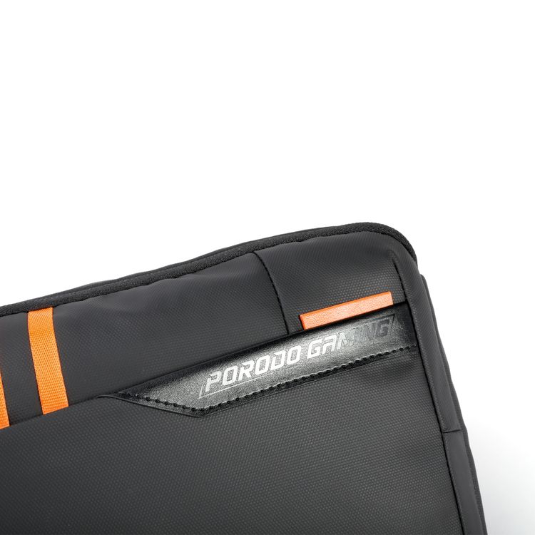 Porodo Gaming Sling Bag with 20W USB-C Charging Outlet, 2 Compartments, Polyester, Waterproof - Black