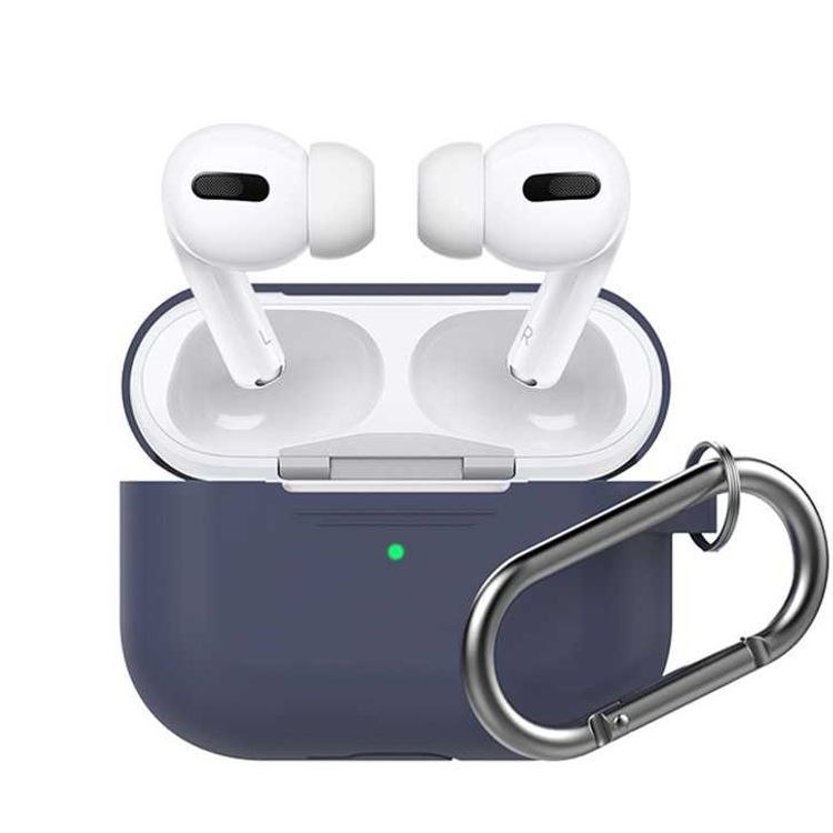 AhaStyle غطاء كامل سيليكون سلسلة مفاتيح لسماعات Airpods Pro - كحلي