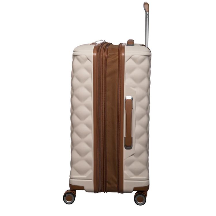 it luggage Indulging Unisex ABS Hard Case Luggage, Expandable Trolley Bag with 8x360° Spinner Wheels and TSA Lock - Medium / Cream