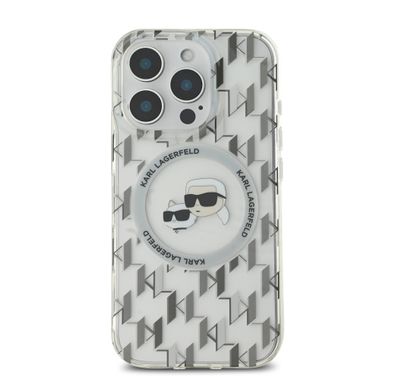 Karl Lagerfeld Magsafe IML Hard Case for iPhone 16 Pro Max with Karl & Choupette Heads, Slim Profile, Easy Snap-on, Drop Protection, Magsafe Compatible, Sustainable Packaging - Transparent