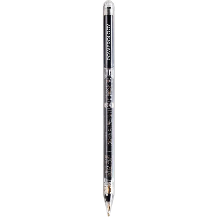 Powerology Transparent Pencil Pro 2018-2022 iPad Models, 1.5mm Pen Tip, Magnetic & Wired Charging, 11 hours Working Time Palm Rejection, Tilt Pressure Function - Black