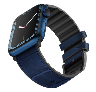 Watch Strap Viva Madrid Crox Leather Apple Watch Strap 45/44/42mm - Blue