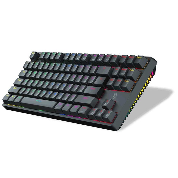 Porodo TKL Gaming 3-in-1 Wireless Mechanical Keyboard with Red Gateron Pro Switch, 50 Million Clicks Lifespan, Anti-Ghosting Keys, 20 Modes RGB Lights, 10 Hours Battery Life - Black