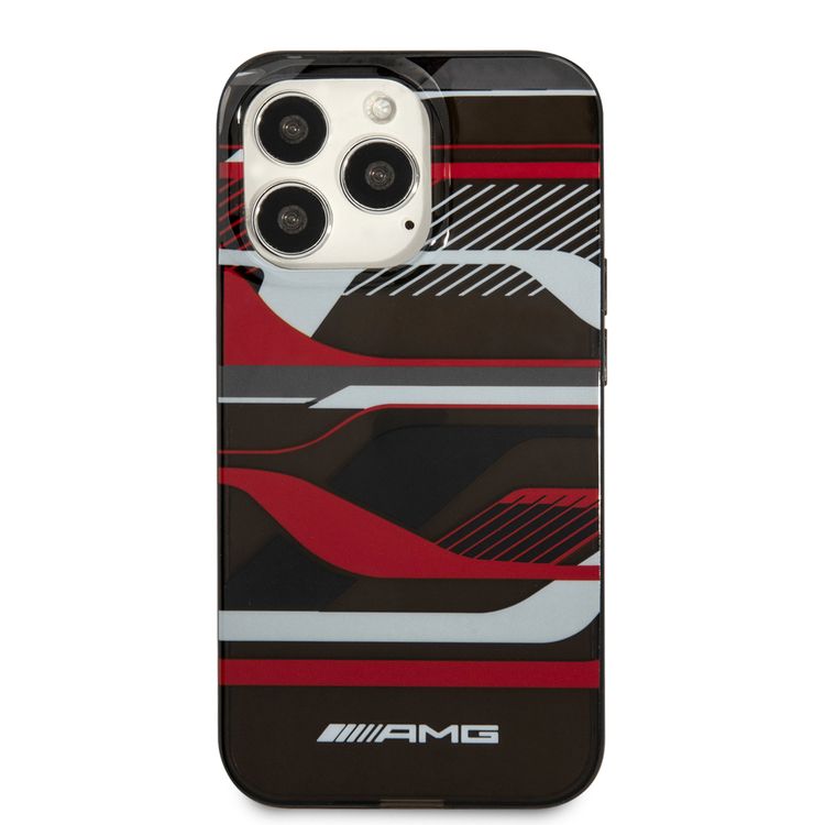 جراب AMG AMHCP13X2EBOO PC/TPE الصلب متوافق مع هاتف iPhone 13 Pro Max - برتقالي/أسود