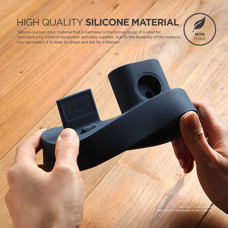 محور شحن Elago 3 في 1، محطة شحن 3 في 1، متوافقة مع iPhone وAirpods والساعة الذكية، مادة سيليكون عالية الجودة، متينة، تمنع تشابك الكابلات - Jean Indigo