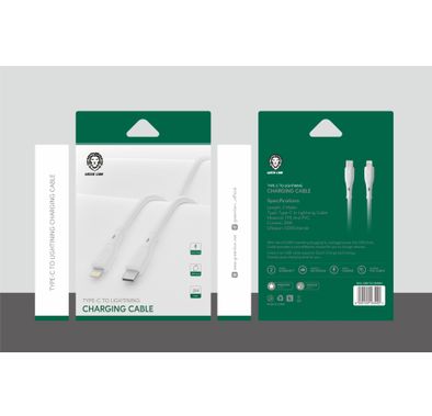 Green Lion 20W Type-C To Lightning Charging Cable  (1.2m) - White - 12 cm