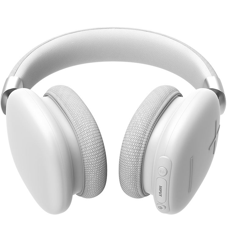 Green Lion Echo Max Wireless Headphones, Comfortable To Wear, Built-in Microphone, Lightweight, 40mm Magnet Size, 10m Maximum Range, 48 Hours Play Time - White