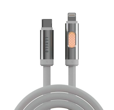 Levelo Essencecord USB-C to Lightning Cable, 27W Power Delivery, Aroma Emission Function with 6 Month Longevity, Fast Charge Support, Tangle-Free Design - White