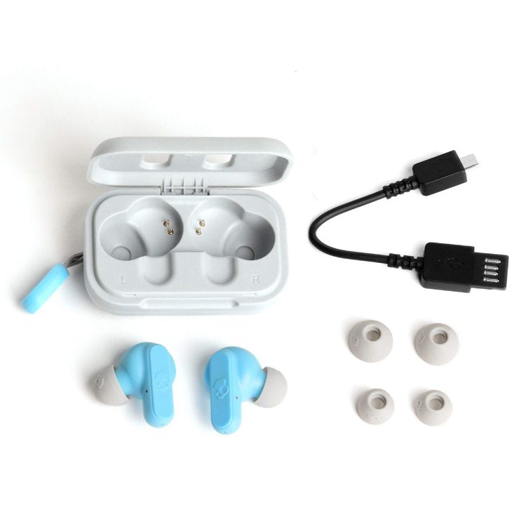 Skullcandy Dime 2 Mini and Mighty True Wireless Earbuds With Built-In Tile Technology - Blue