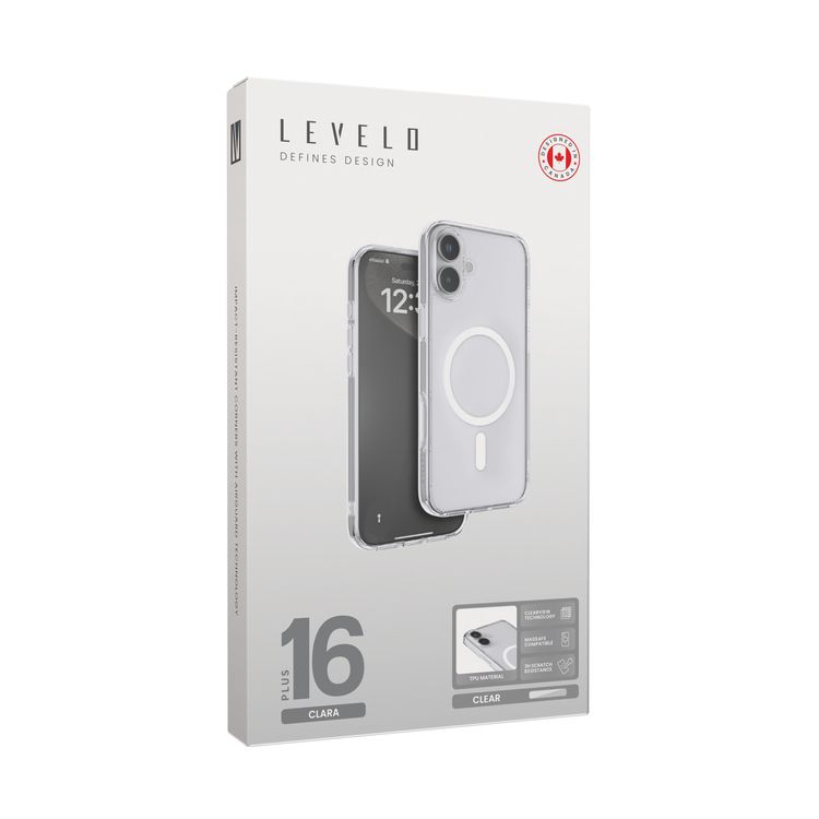 Levelo MagSafe Clara Clear Case for iPhone 16 Plus with Clearview Technology & 3H Scratch Resistance - Clear