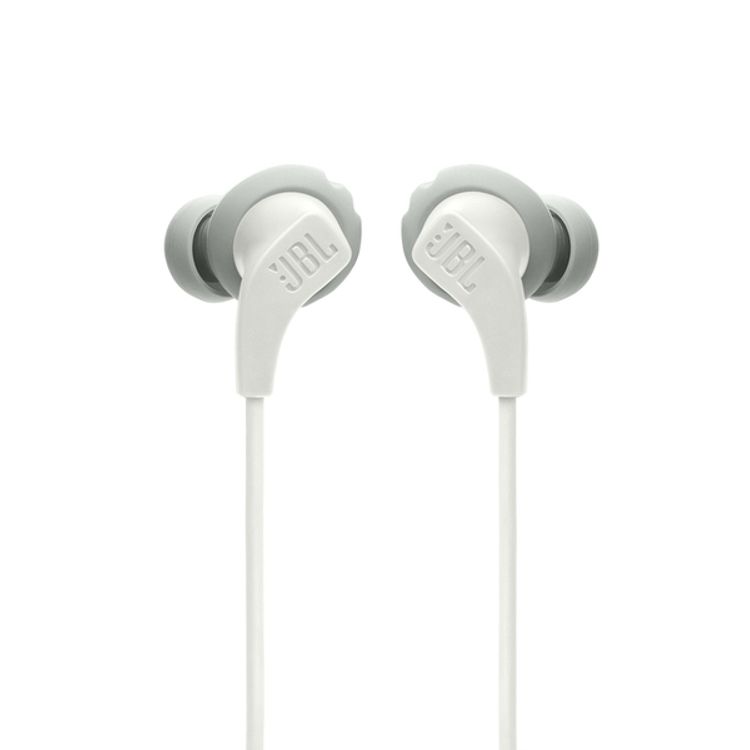 JBL Endurance Run2 Sports Wired In-Ear Headphones, Twist Lock, Water Proof, Sweat Resistant, Magnetic Buds, Hands-Free Phone Calls, 8.2mm Driver Size, JBL Pure Bass Sound - White