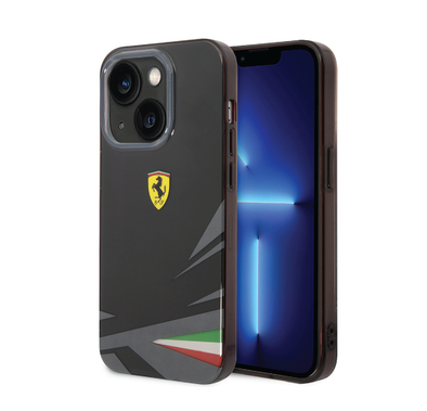 Ferrari PC/TPU Case with Double Layer Print iPhone 14 Compatibility - Black