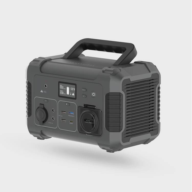  مولد طاقة محمول من باورولوجي مع لوحة معلومات LCD، 78000 مللي أمبير، 300 وات، QC 18 وات، PD 30 وات، أقصى ارتفاع 500 وات، حماية من الحمل الزائد والسخونة الزائدة، لوحة شمسية - أسود